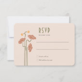 Carte RSVP rouge orange Vintage Art Nouveau (Devant)