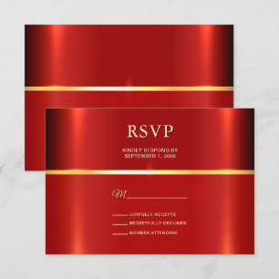 Carte RSVP rouge simple