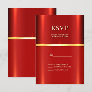 Carte RSVP rouge simple