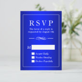 Carte RSVP Royal Blue Mariage simple et sophistiqu (Debout devant)