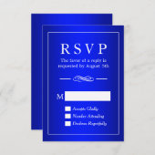 Carte RSVP Royal Blue Mariage simple et sophistiqu (Devant / Derrière)