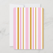 Carte RSVP Royal Gold Crown Pink Strited Party (Dos)