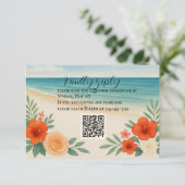 Carte RSVP RQR Code Floral Beach Vibrant (Debout devant)