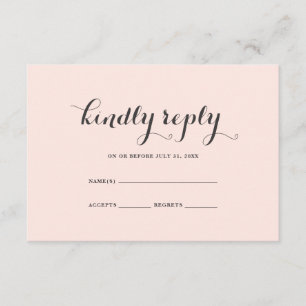 Carte RSVP RSVP Blush et Grey Wedding