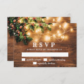 Carte RSVP RSVP de la branche de Mistletoe (Devant / Derrière)