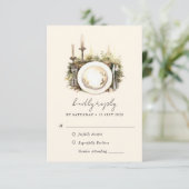Carte RSVP RSVP de mariage de Boho de forêt enchan (Debout devant)