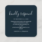 Carte RSVP RSVP Elegant Code QR Mariage Response (Devant)