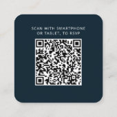 Carte RSVP RSVP Elegant Code QR Mariage Response (Dos)