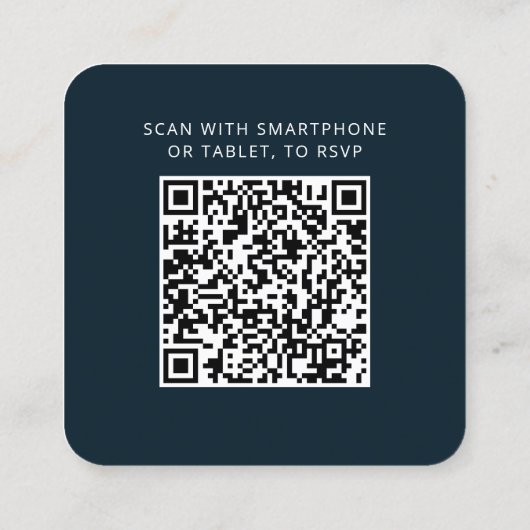 Carte RSVP RSVP Elegant Code QR Mariage Response (Dos)