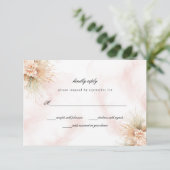 Carte RSVP RSVP pour mariage blanc et rouille des  (Debout devant)