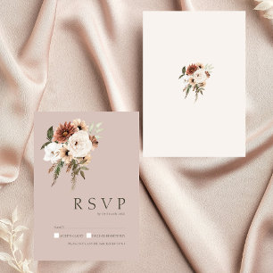 Carte RSVP RSVP Rustique Rose vert de mariage