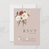 Carte RSVP RSVP Rustique Rose vert de mariage (Devant)