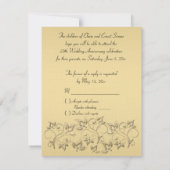 Carte RSVP Ruban Imprimé 50 Ans Anniversaire (Dos)