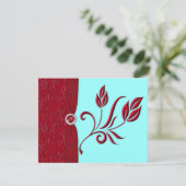 Carte RSVP Ruby Red & Aqua (Debout devant)