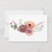 Carte RSVP Rush Rust Aquarelle Floral Wedal (Dos)