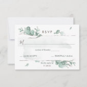 Carte RSVP Russe Eucalyptus Encluse (Devant)