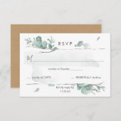 Carte RSVP Russe Eucalyptus Encluse (Devant / Derrière)