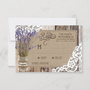 Carte RSVP Russe Lavender Wood Lace
