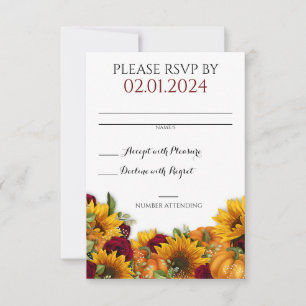 Carte RSVP Russe Mariage de automne