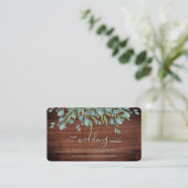 Carte RSVP Russe Mariage Eucalyptus Code QR (Debout devant)