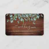 Carte RSVP Russe Mariage Eucalyptus Code QR (Devant)