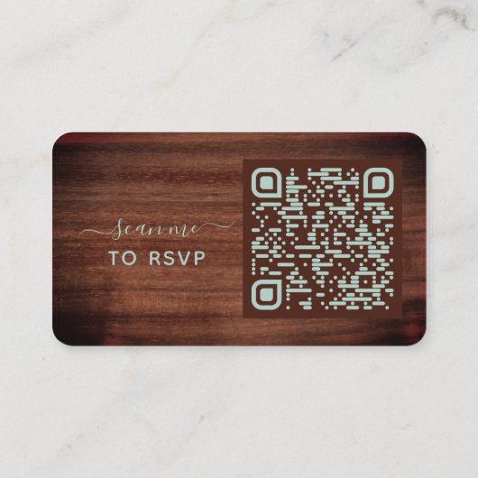 Carte RSVP Russe Mariage Eucalyptus Code QR (Dos)