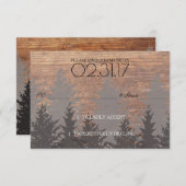 Carte RSVP Russe Pine Tree Faire-part de mariage (Devant / Derrière)