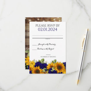 Carte RSVP Russe Roses de la Marine Mariage de aut