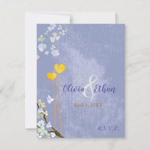 Carte RSVP Rustic Blue Mariage