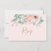 Carte RSVP Rustic Blush Floral Mariage (Dos)