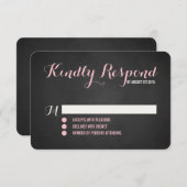 Carte RSVP Rustic Blush Script Wedding (Devant / Derrière)