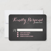 Carte RSVP Rustic Blush Script Wedding (Devant)