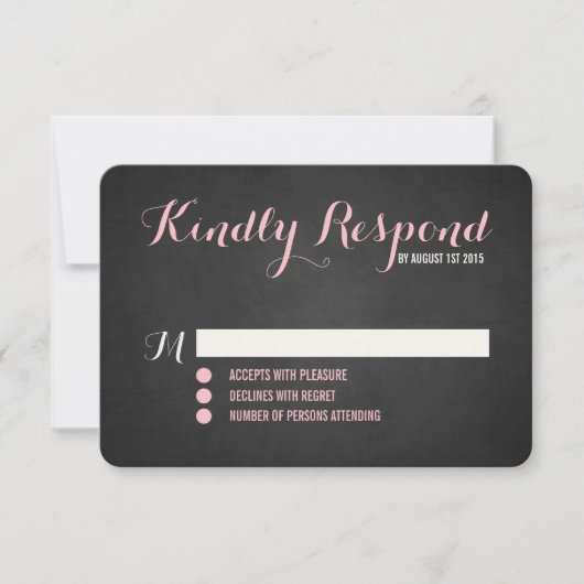 Carte RSVP Rustic Blush Script Wedding (Devant)