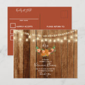 Carte RSVP Rustic Chic Barn Wood Post Card (Devant / Derrière)