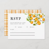 Carte RSVP Rustic Citrus Orange Summer Wedding (Devant / Derrière)