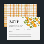 Carte RSVP Rustic Citrus Orange Summer Wedding<br><div class="desc">Carte RSVP de mariage rustique avec aquarelle illustrant les fruits orange sur une branche d'arbre. Parfait pour un mariage d'été dans un jardin.</div>