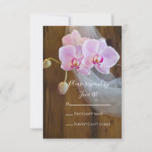 Carte RSVP Rustic Elegant Orchids Mariage campagna (Devant)