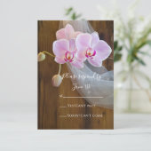 Carte RSVP Rustic Elegant Orchids Mariage campagna (Debout devant)