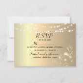 Carte RSVP Rustic Emerald Green Gold Wedding (Devant)