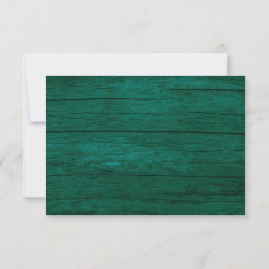Carte RSVP Rustic Emerald Green Gold Wedding (Dos)