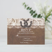 Carte RSVP Rustic Horseshoes & Mariage campagnard  (Debout devant)