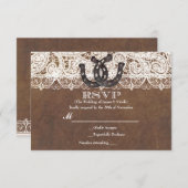 Carte RSVP Rustic Horseshoes & Mariage campagnard  (Devant / Derrière)