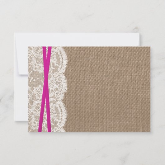 Carte RSVP Rustic Pink Bow Mariage Collection (Dos)
