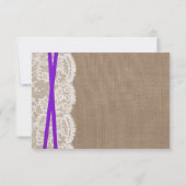 Carte RSVP Rustic Purple Bow Mariage Collection (Dos)