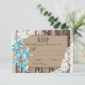 Carte RSVP Rustic RSVP pour les fleurs d'orchidées (Debout devant)