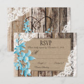 Carte RSVP Rustic RSVP pour les fleurs d'orchidées (Devant / Derrière)