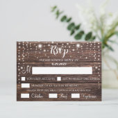 Carte RSVP Rustic String Light - Personnalisable (Debout devant)