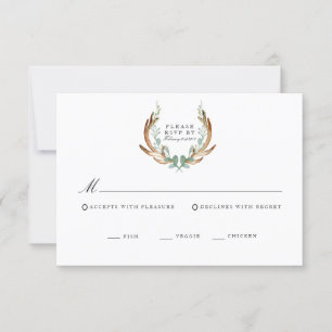 Carte RSVP Rustique Antler & Greenery Watercolor