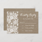 Carte RSVP rustique avec boucle et dentelle pour m (Devant / Derrière)