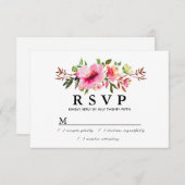 Carte RSVP Rustique Boho Rose Floral Wedding (Devant / Derrière)
